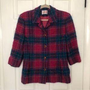 Pendleton Plaid Wool Blazer